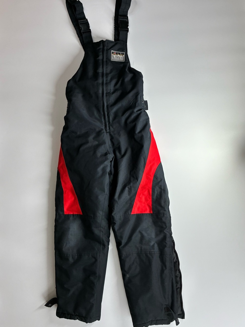 Black & Red Insulated Snow Bib Overalls